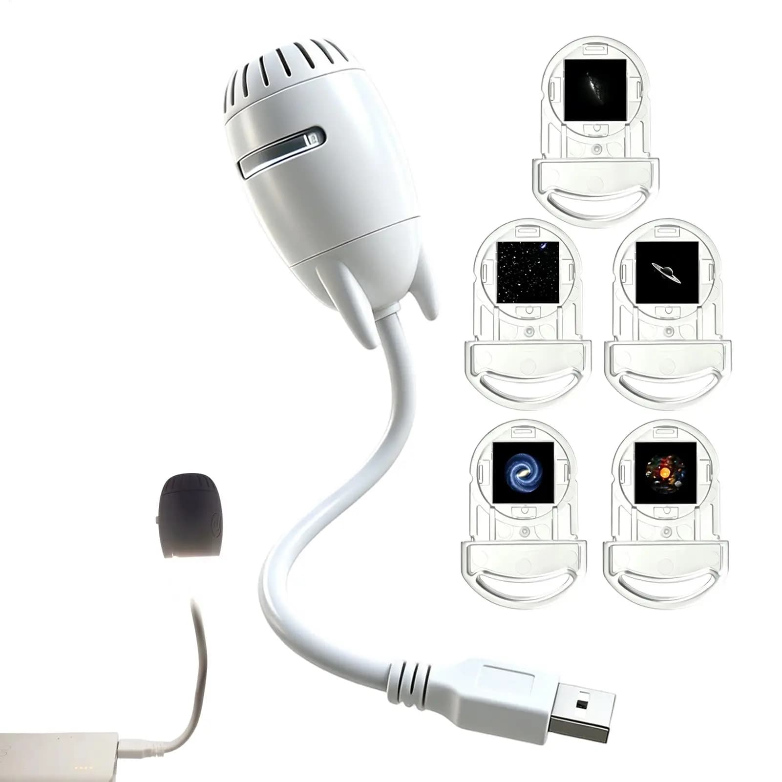 Galaxy Projector Night Light Dimmable USB Plug Gooseneck Lighting Nursery Lamp For Bedroom Living Room Office Dorm Home Kids