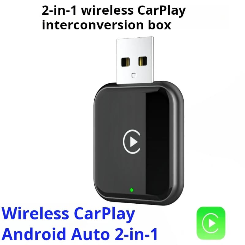 Scatola adattatore Carplay wireless intelligente Kit di conversione da cavo a wireless per intrattenimento in auto USB e tipo C, Plug & Play