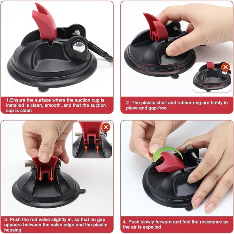 ABUI-Pack da 4, ganci a ventosa, ganci a ventosa extra resistenti, set da campeggio a ventosa, ancoraggio a ventosa