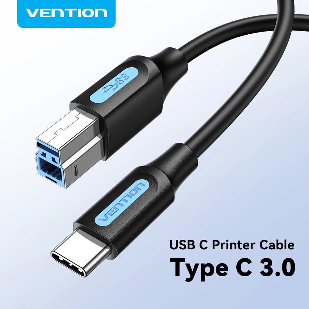 Vention Cavo stampante USB Cavo USB tipo C a USB tipo B 3.0 per MacBook Pro/Air HP Canon Dell Tipo C Cavo scanner stampante