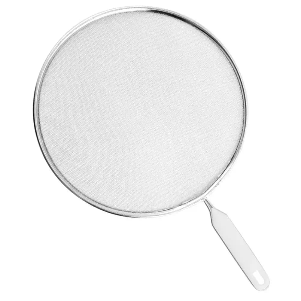 Splatter Screen Fine Mesh Oil Splatter Guard Silicone Handle Anti Oil Splashing Cover Cooking Pan Mesh Lid Grease Screen Frying