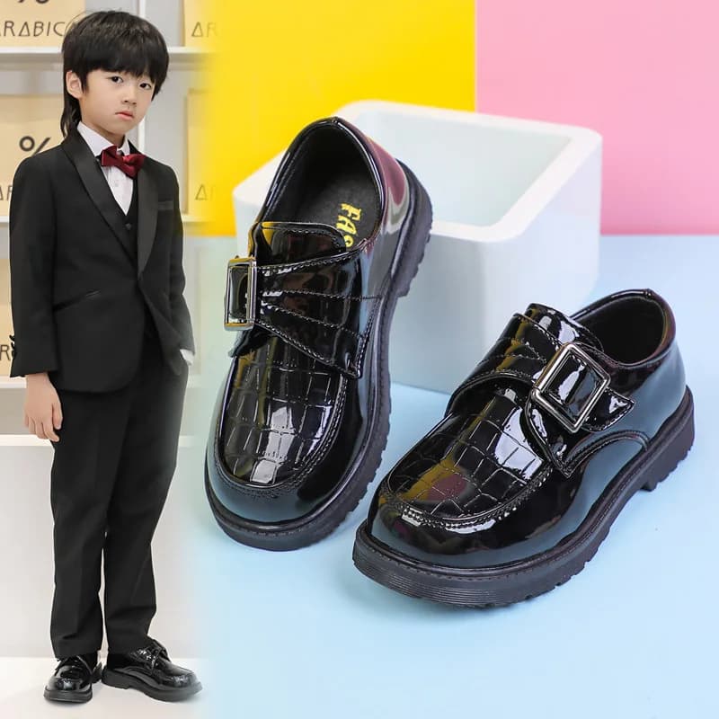 Spring Autumn Children British-Style Performance Leather Shoes Kids Soft Black shoe Boy Girl Flat Loafers Everyday student shoes