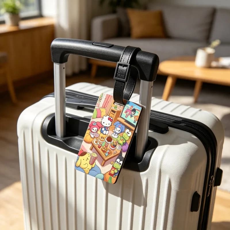 Sanrio Hello Kitty Luggage Label Cute Cartoon Kuromi Luggage Tag Cartoon Suitcase ID Address Holder Baggage Boarding Portable