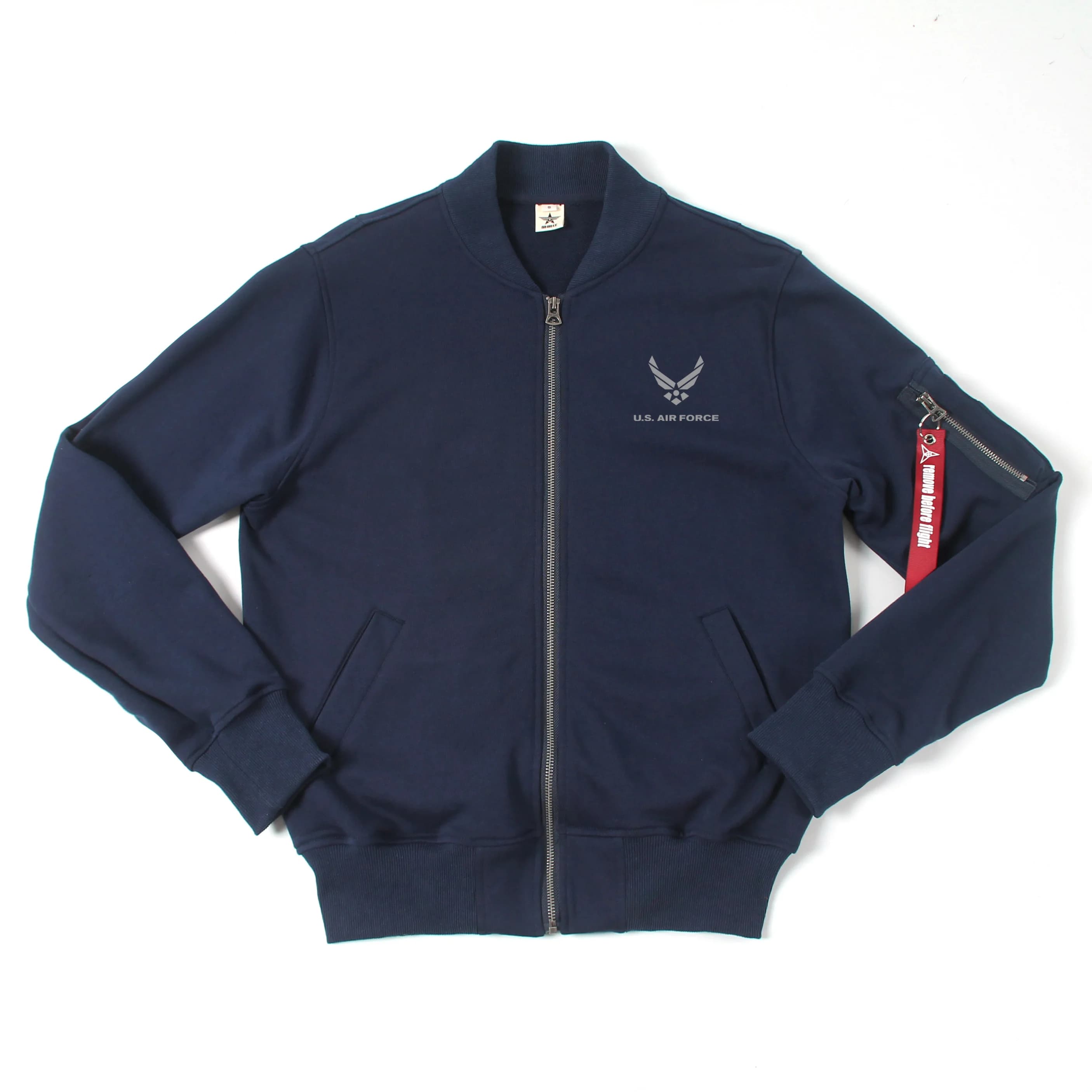 Giacca da Volo Air Force, Felpa Cardigan in Puro Cotone, Stampa Militare, Abbigliamento Casual Oversize da Uomo, Moda Autunno Primavera