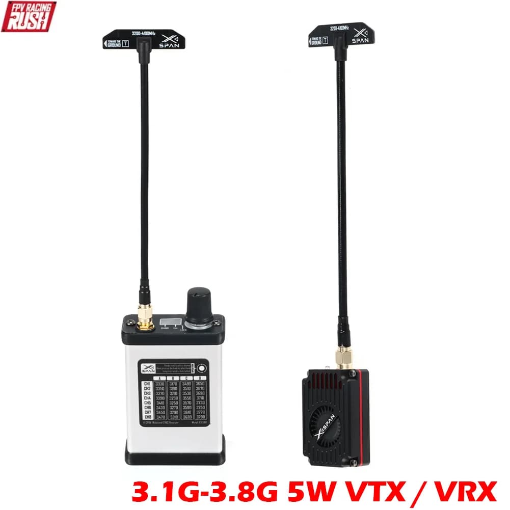 RushFpv Rush FPV 3.1G-3.8G 5000mW 5W 32CH VTX / VRX Audio Video FPV Transmitter / Receiver Module Kit For RC Fpv Drone