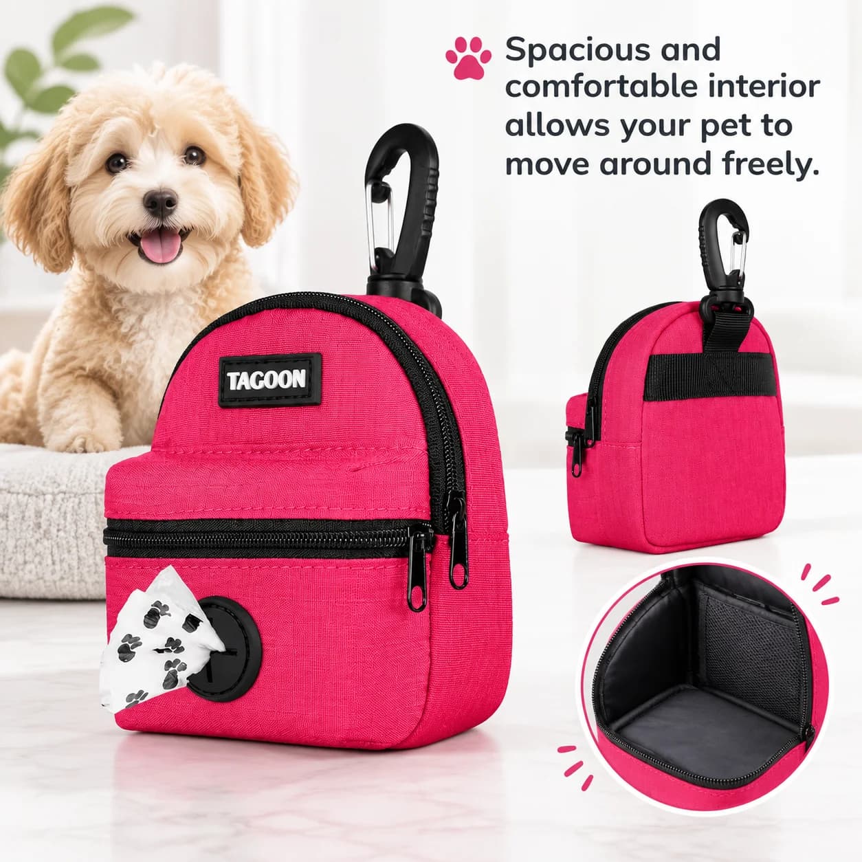 Lightweight Multipurpose Pet Poop Bag Carrier Waste Dispenser Small Waste Holder for Travel Hiking or Everyday Use for Outdoo