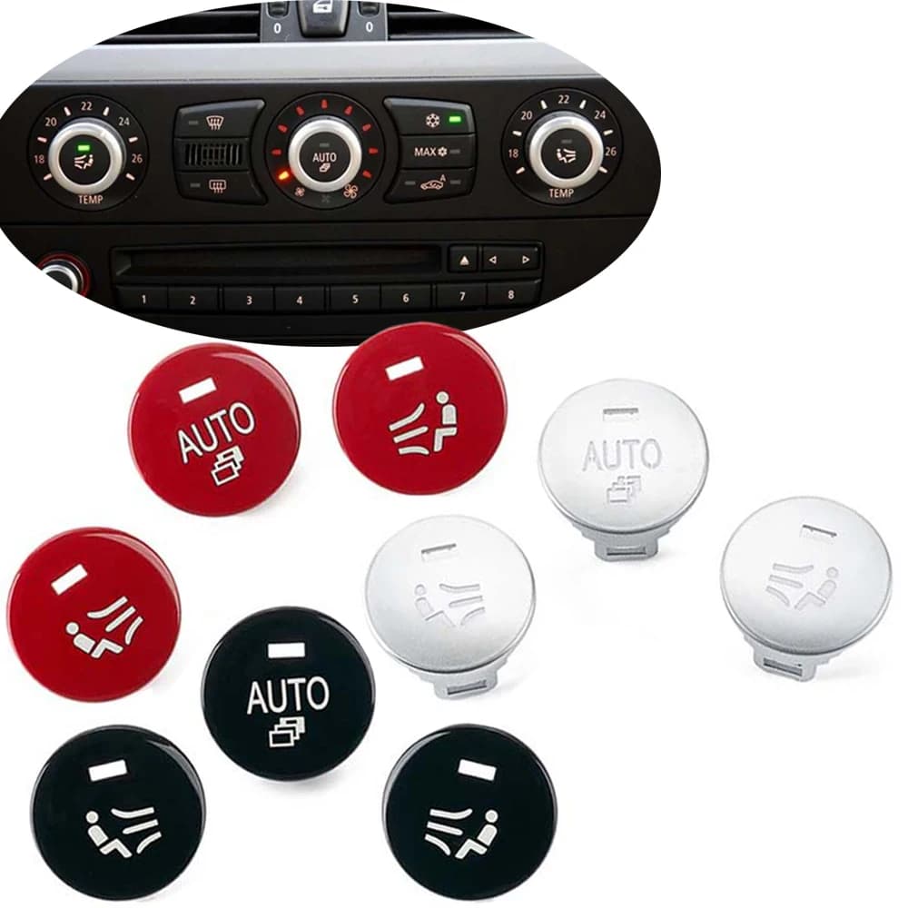 Interruttore del pannello dell'aria condizionata Pulsante di ventilazione del sedile AUTO Copertura della manopola di controllo centrale adatta per BMW Serie 5 E60 E61 E62 2008-2010