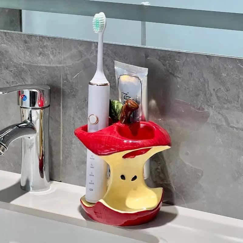 1/3 Pieces Plastic Brush Holder Apple Shape, Electric Brush Organizer and Dentifricio