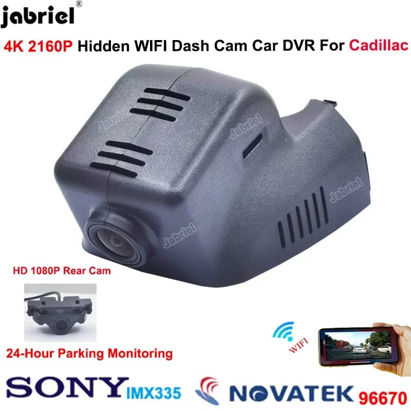 For Cadillac XTS ATS ATSL 2013 2015 2016 2017 2018 2019 Dash Cam Front and rear camera 4K 2160P Auto DVR WiFi Video