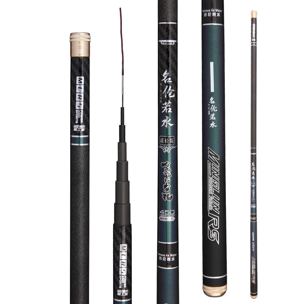 Canna da pesca telescopica in carbonio 3,6 m-7,2 m Attrezzatura da pesca leggera e resistente per acqua dolce e salata