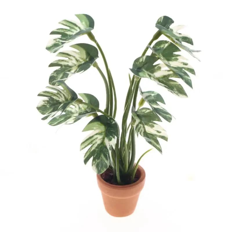 New.1PC 1/12 Dollhouse Simulation Monstera Green Plant Potted Dollhouse Home Decoration Micro Landscape Garden Bonsai Model
