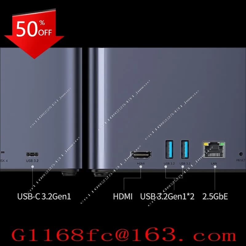 DH4300 Plus Home NAS AI Rockchip Core 8GB LPDDR4X 4 Rack SATA Hard Disk Solid State Drive NFC RJ45 2.5GbE Network Storage