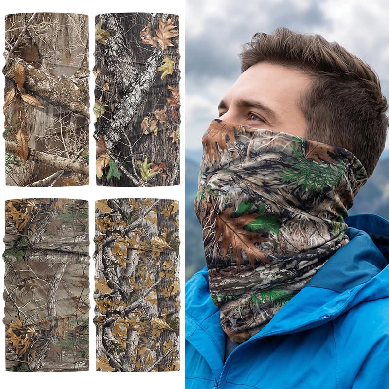 Hunting Camouflage Seamless Bandana Sun Protection Quick‑Dry Neck Gaiter Unisex Tactical Mask Outdoor Hiking Tubular Neck Scarf