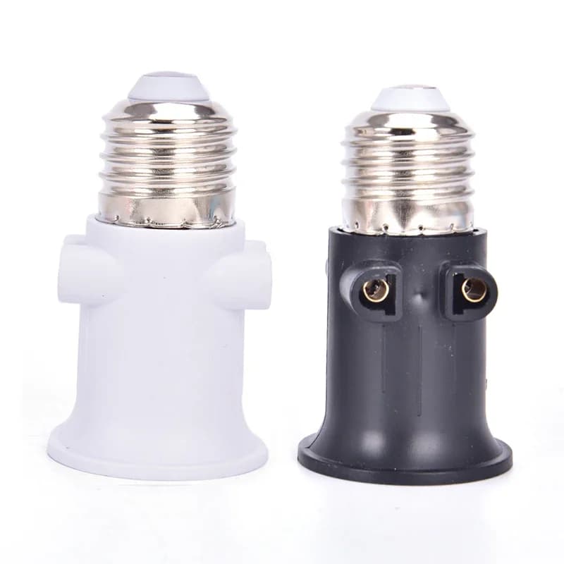Adattatore per Lampadina E27 Ignifugo in PBT con Base Portalampada e Spina EU
