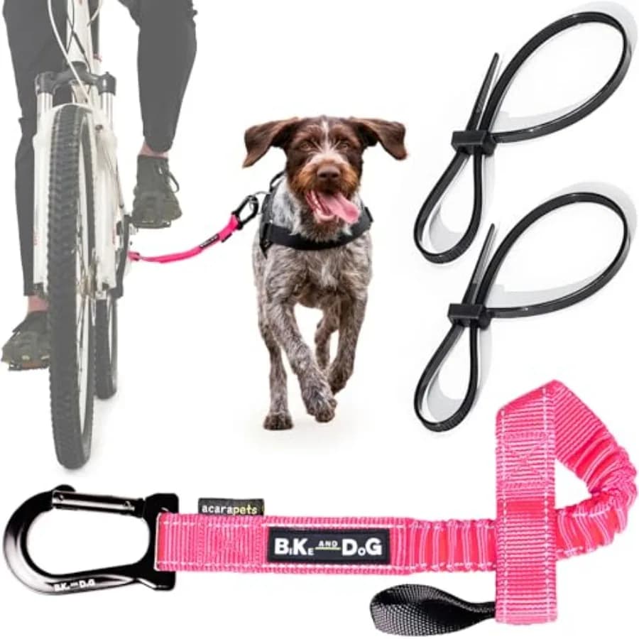 Imbracatura per cani da bicicletta con 3 anelli (2 laterali) e 2 fascette speciali per bicicletta. Brevettato