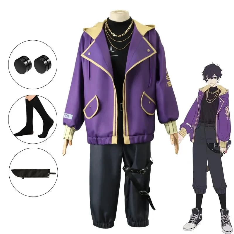2026 Vtuber Virtual Idol Shoto Cosplay Costume Aldult Unisex Exquisite Jacket Top Pants Wig Shoes Halloween Rave Party Ani G8G93