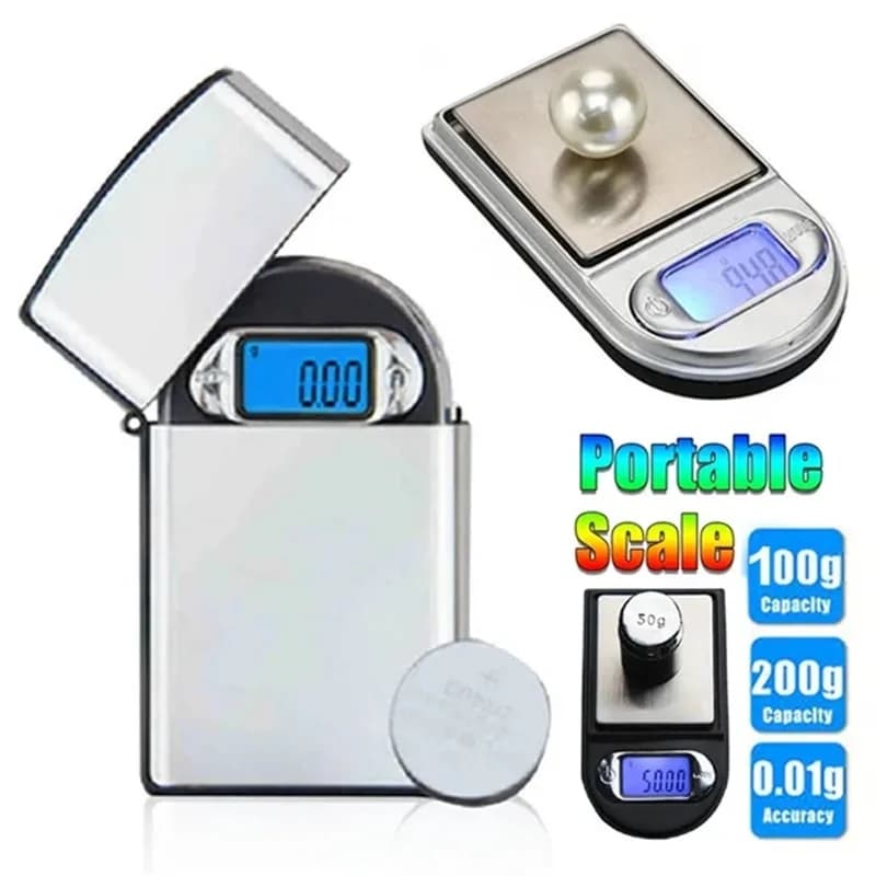 Mini precision digital balance lighter pocket 50g/100g/200g for diamond jewelry charging kitchen 0.01g weight