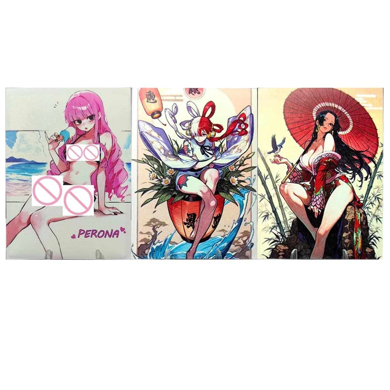 60 Pezzi Porta Carte da Gioco One Piece Serie Uta/Boa Hancock/Perona, Custodia Protettiva per Carte da Collezione OPCG, Regalo