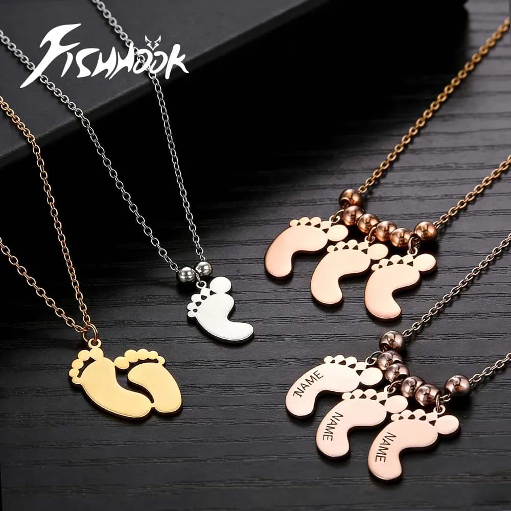 Collana personalizzata per neonati con incisione del nome, catena per la famiglia, mamma, bambino, papà, regalo in acciaio inossidabile per donne e uomini, gioielli.