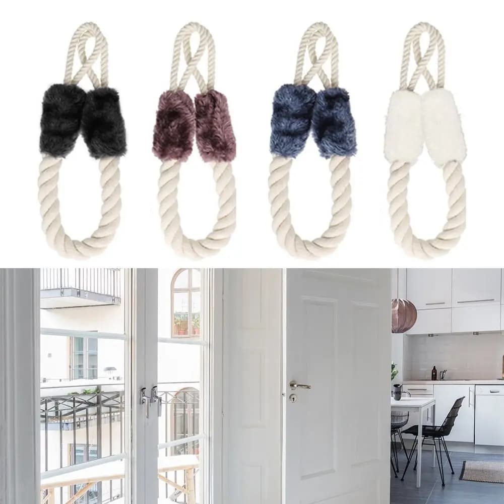 Fermaporta con nodo alla marinara in corda di cotone, con zeppa chiusa, maniglie per porte, fermaporta, porte durevoli, protezioni per finestre