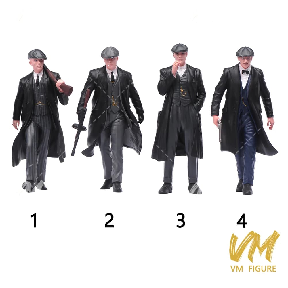 Miniatura 1/18 1/24 1/43 1/64 1/87 Gangster Man che indossa cappello a becco d'anatra che tiene pistola dipinta figura modello giocattoli mini scena oggetti di scena