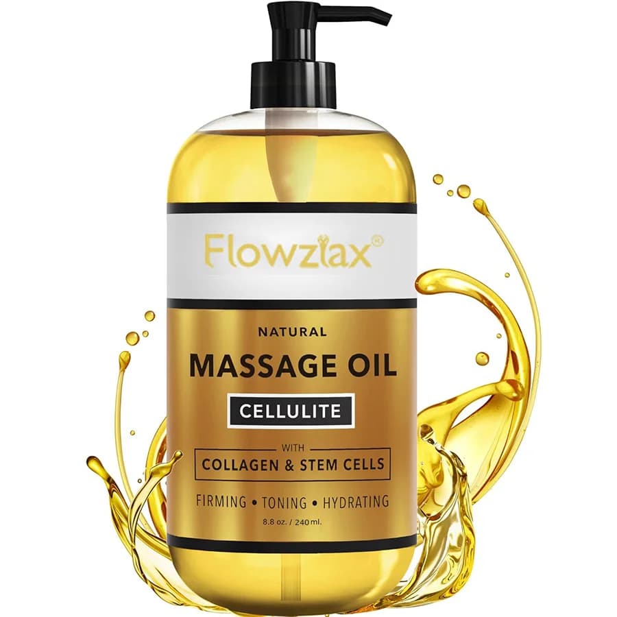 Olio Massaggio Anticellulite – Olio Corpo Drenante Linfatico e Rassodante con Collagene e Cellule Staminali, Tonificante e Idratante, Leggero