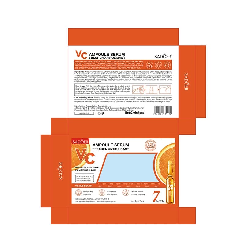 SADOER Siero Viso Illuminante con Vitamina C e Acido Ialuronico, Essenza Idratante e Tonificante per la Cura della Pelle J2N5