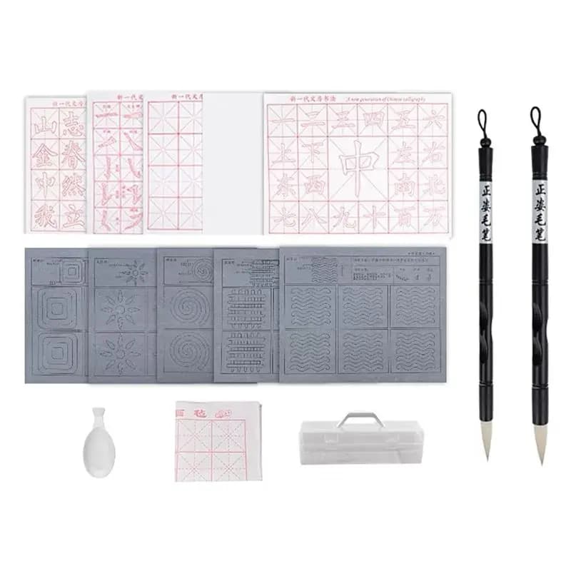A60Z15PCS Chinese Calligraphy Brush Set Water Writing Fabric Paper Magic Cloth Calligraphy Kits Rewritable For Beginnersmay