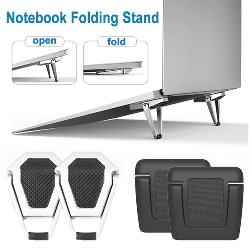 Supporto per laptop pieghevole in metallo Supporto per staffa base antiscivolo per MacBook Pro Air Lenovo Thinkpad PC portatile Mini piedini di supporto di raffreddamento