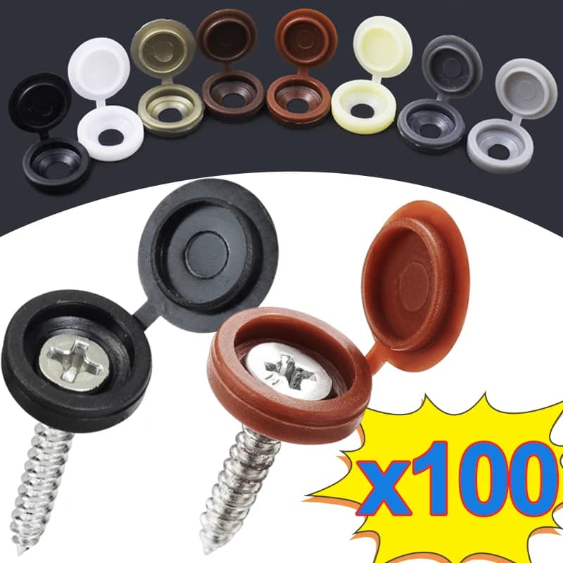 10/500 pz Tappi Decorativi per Viti, Coperture Protettive in Plastica Nere e Bianche per Bulloni Auto, Dadi, Viti per Mobili, Coperture Pieghevoli per Viti