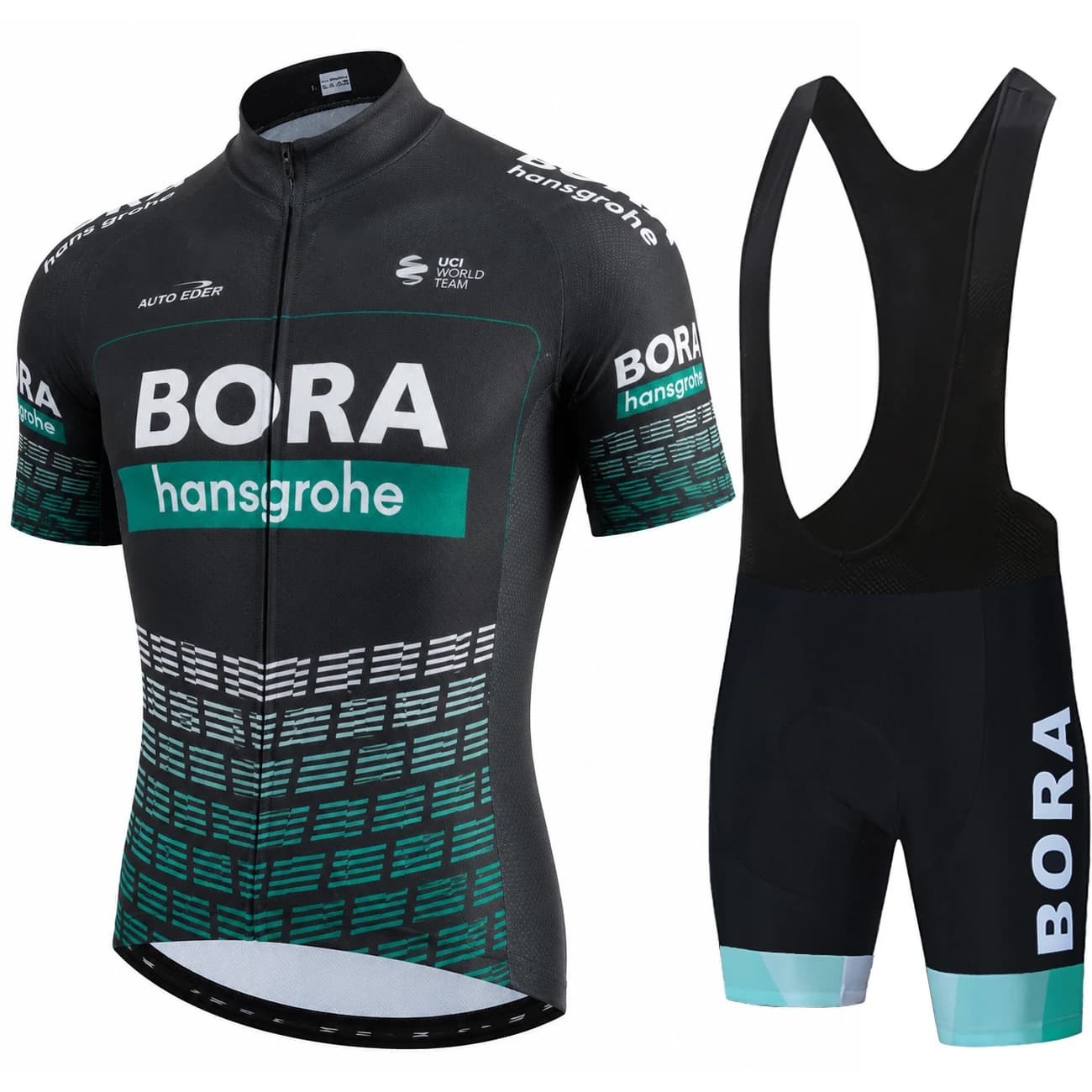 UCI BORA Men Cycling Uniform Set Road Bicycle Jersey And Padded Bib Shorts Breathable Quick Dry Outdoor Sports Clothing
