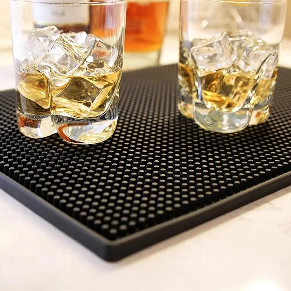 Soft Rubber Bar Runner Towel Spill Proof Mat for Cafe Pub Home Party Drink Station