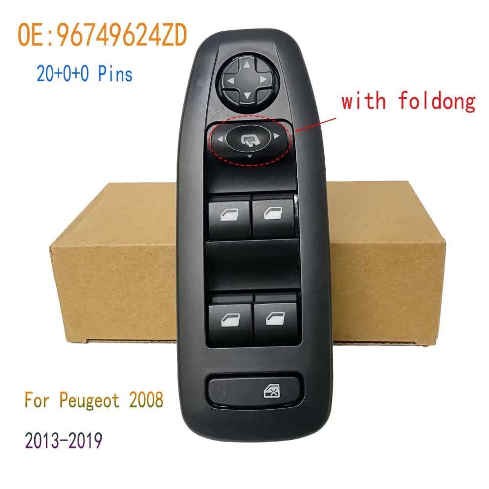 Accessori auto per Peugeot 2008 5 porte Hatchback 2013-2019 anteriore sinistro Alzacristallo elettrico Interruttore Sollevatore Pulsante di controllo parti