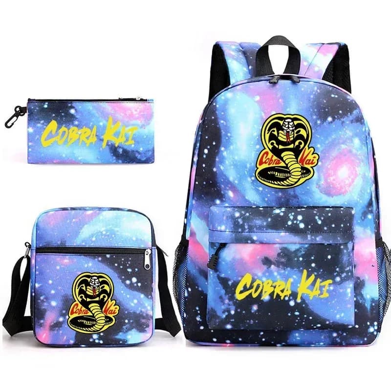 CyCobra Kai Backpack Schoolbag Shoulder Bag Pencil Case Set Gift for Kids Students