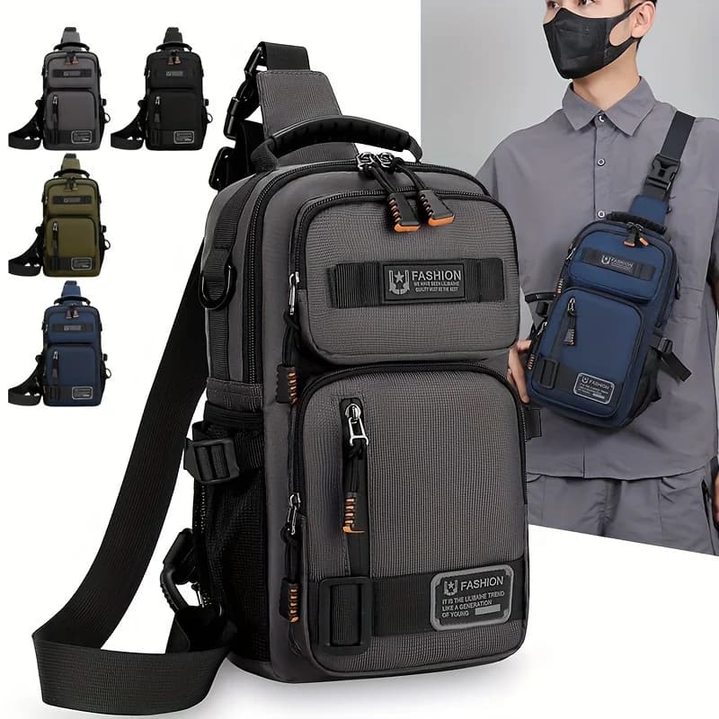 Borsa pettorale da uomo Marsupio multifunzionale Molle Borsa da viaggio leggera Borsa a tracolla da ciclismo per escursionismo all'aperto Borsa grande per attrezzatura