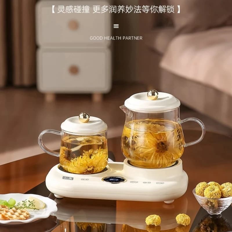 Health Pot Kettle Flower Teapot Insulation Multifunctional Electric Cup Milk Warming Constant Temperature Split Glass Household