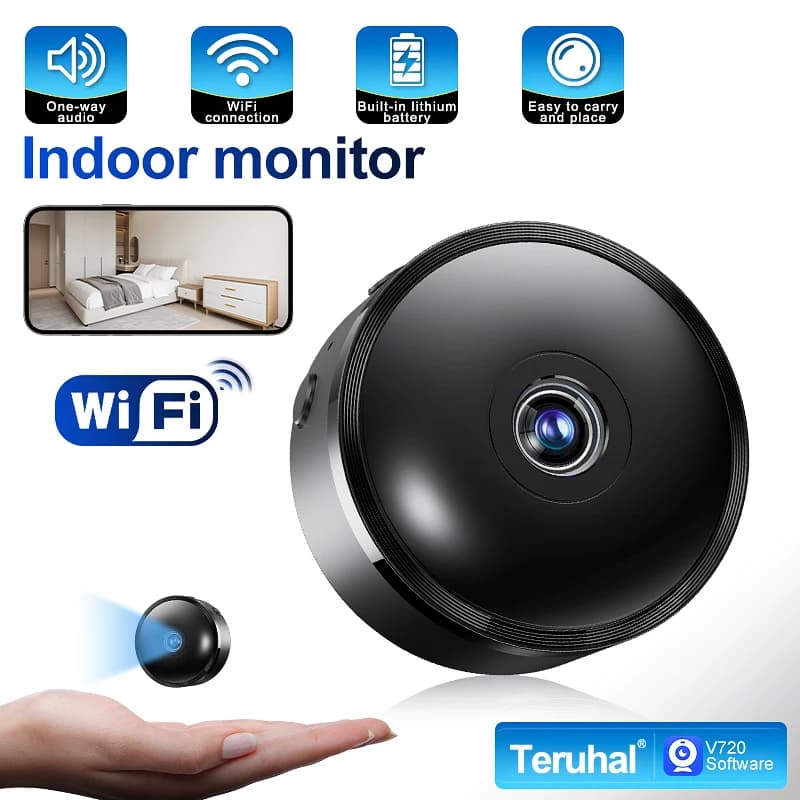 Mini telecamera wireless per la sicurezza domestica Videoregistratore di sorveglianza interna HD Telecamera IP Telecamera CCTV Telecamera per cani da compagnia Baby Monitor