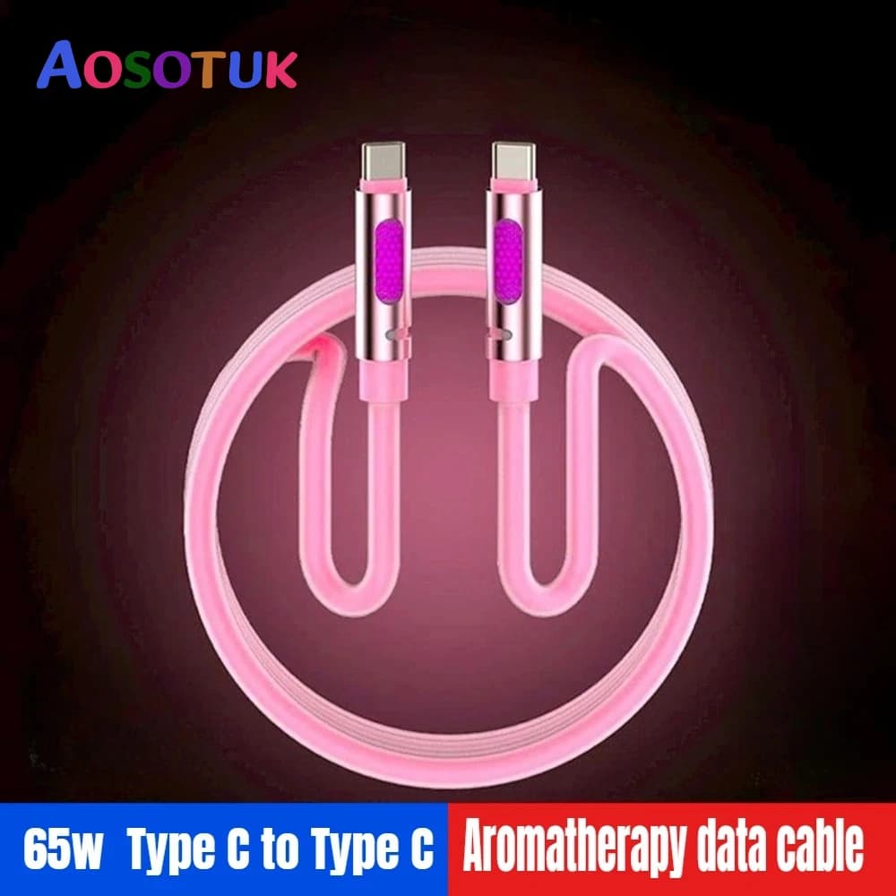 PD 65W USB C Fast Charging Cable Soft Liquid Silicone Type to C Cable For iphone 15 17 16 Laptop Tablets Earphones 1.2M