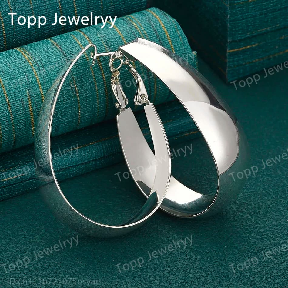 Affascinanti Orecchini a Cerchio Rotondi Lucidi da 35mm in Argento Sterling 925 - Gioielli Regalo per Donna - Eleganti per Matrimoni