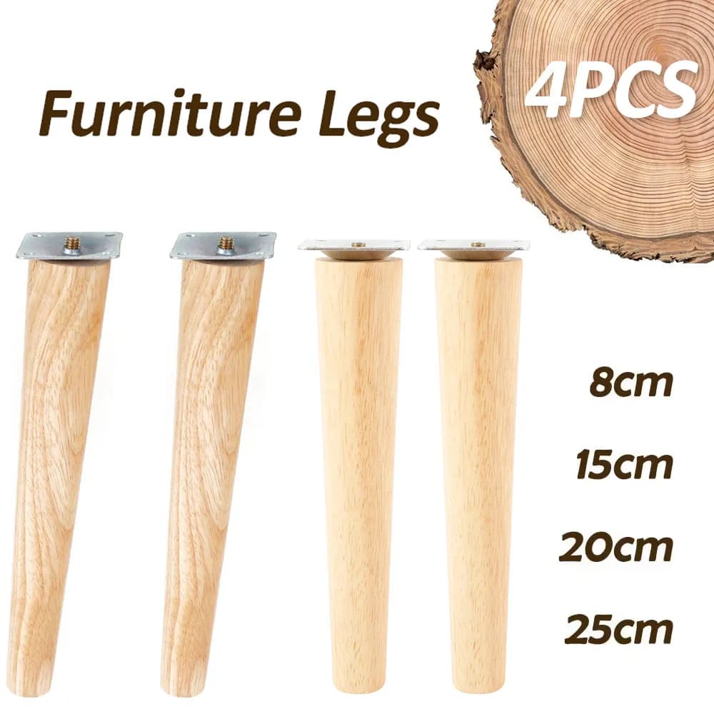 4 pezzi gambe per mobili piedini per mobili di ricambio in legno altezza 8/15/20/25 cm gamba del tavolo con viti gamba del divano obliqua/dritta