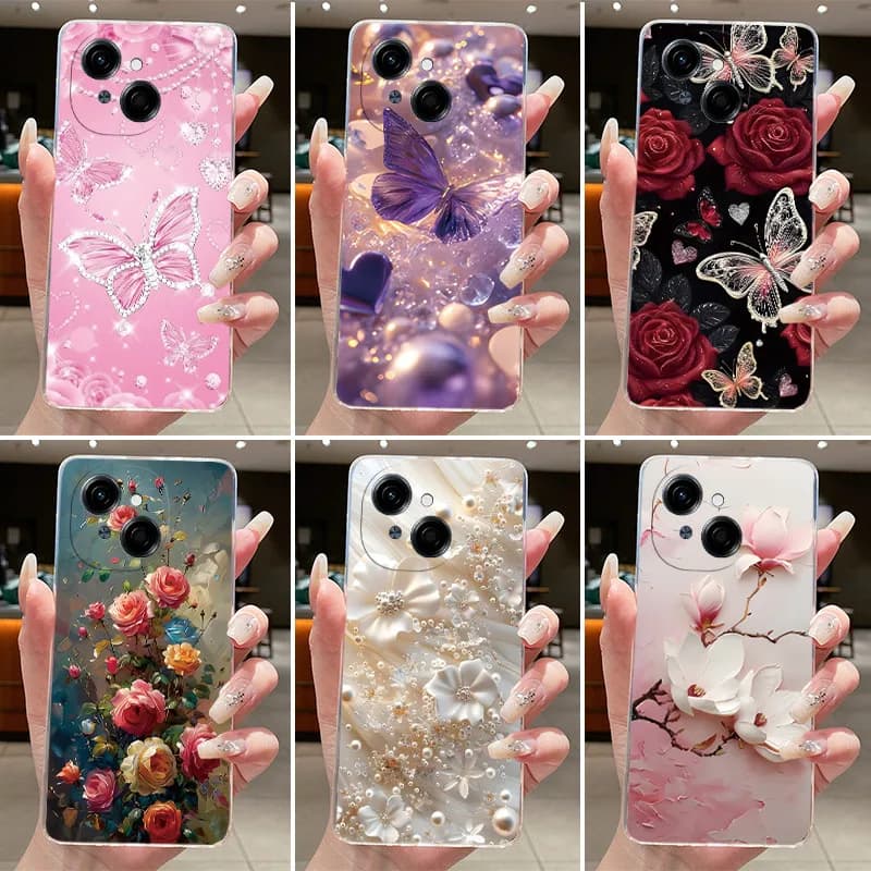 Per Tecno Spark Go 1 Caso Pop 9 Bellissimo Fiore Della Copertura Trasparente Morbida Cassa Del Telefono Del Silicone Per Tecno SparkGo 1 1s Go1 Pop9 Capa Coque