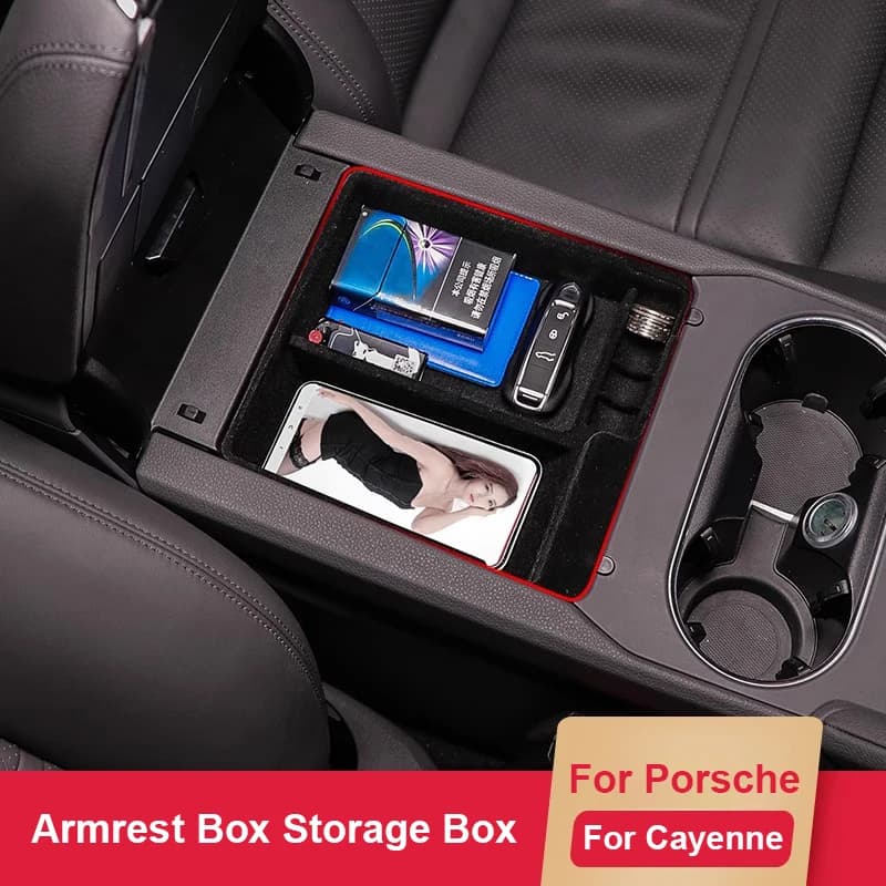 Per Porsche Silicone Console Centrale Bracciolo Scatola di Immagazzinaggio Organizzatore Contenitori Accessori Auto Per Cayenne 2018 2019 2020-2023