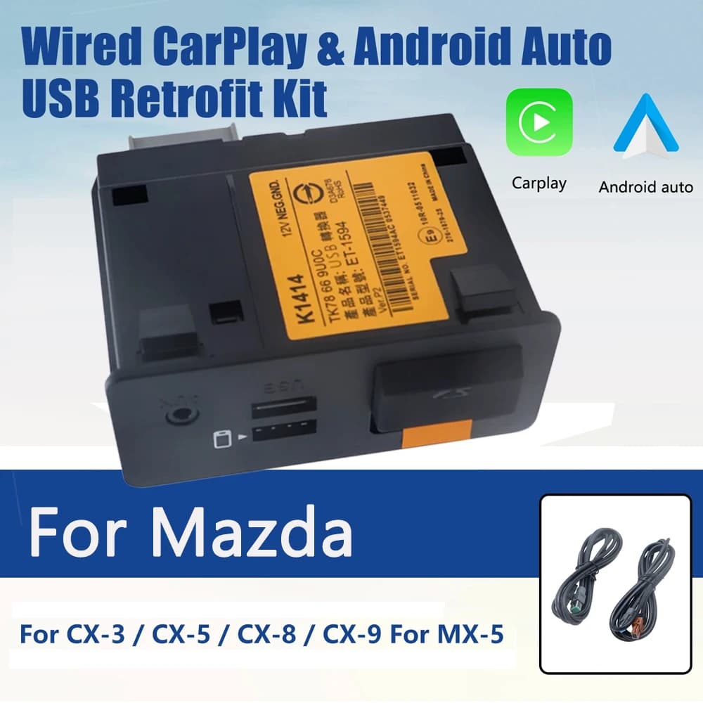 CarPlay Update and Retrofit Hub Android Auto USB Media Kit for Mazda 2/3/6/CX5/CX3/CX9/MX5-TK78 66 9 u0c K14 C922 V6 605A