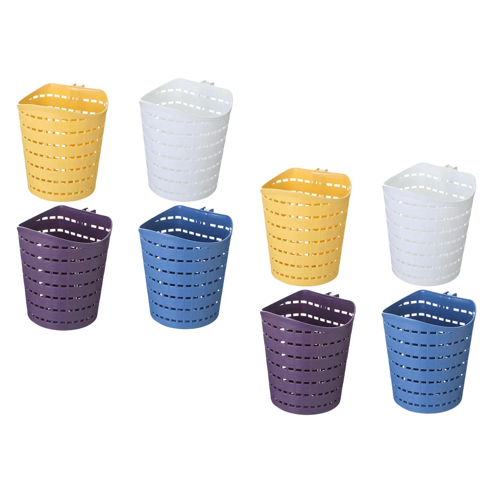 8Pcs Rotating Hooks Hanging Storage Basket Wall Mount Organizer for Bathroom Shower Kitchen Space Saving