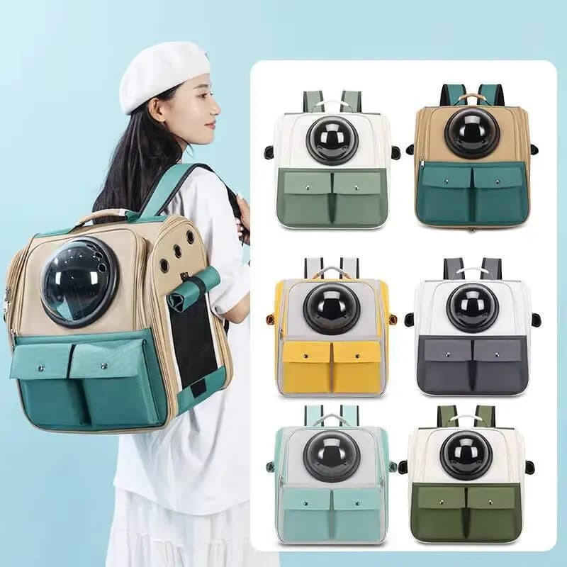 Borse da trasporto per animali domestici alla moda Borsa portatile versatile per animali domestici Avventure all'aria aperta Borsa da trasporto traspirante Zaino per gatti con capsula spaziale
