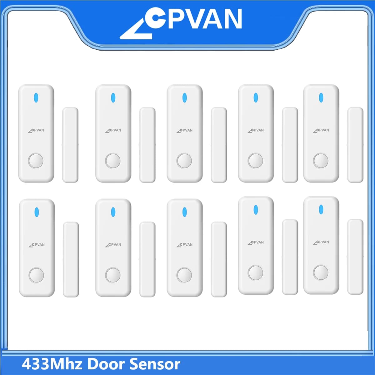 CPVAN Wirless 433MhZ Sensore per porte e finestre solo per CP10/CP10 Pro/CP10 Pro LoRa/SN30W Sistema di allarme domestico