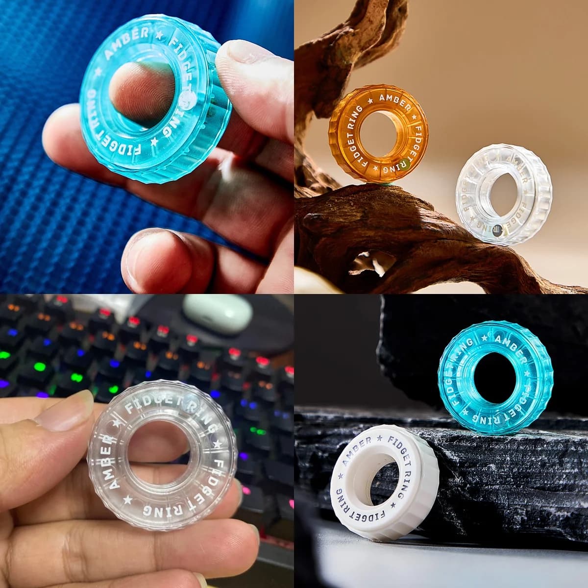 Ratchet Wheel Mechanical Paragraph Ring Fidget EDC Magnetic Push Slider Finger Spinner Stress Relief Toy Anti Anxiety For Adult