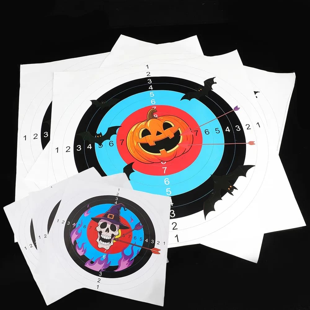 Bersagli di Carta Stile Halloween 41x41cm, 10 Pezzi per Pratica di Tiro con Arco e Frecce
