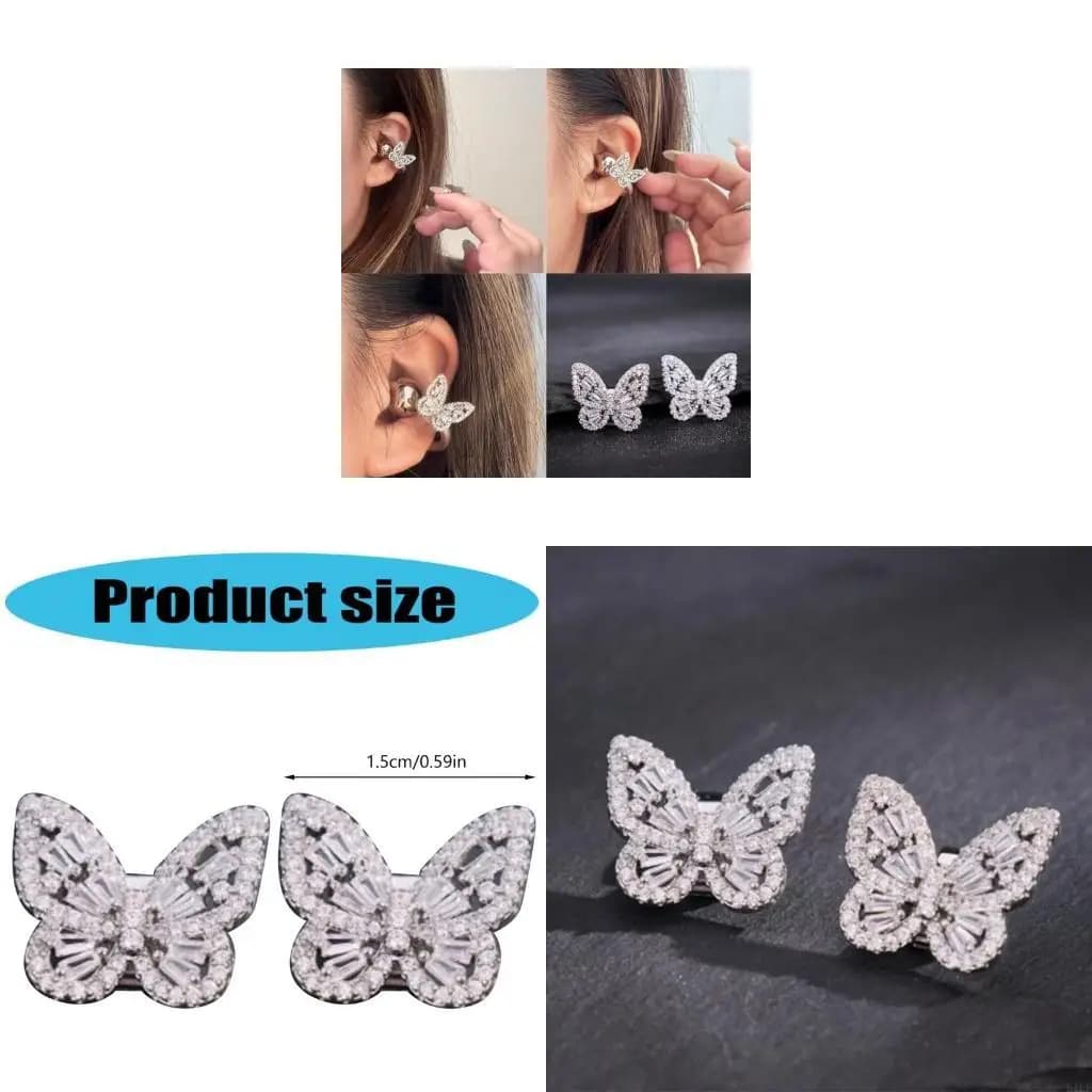 E1PF Clip per orecchie con bottoni con per auricolari aperti Orecchini decorativi da donna Accessori per cuffie lusso
