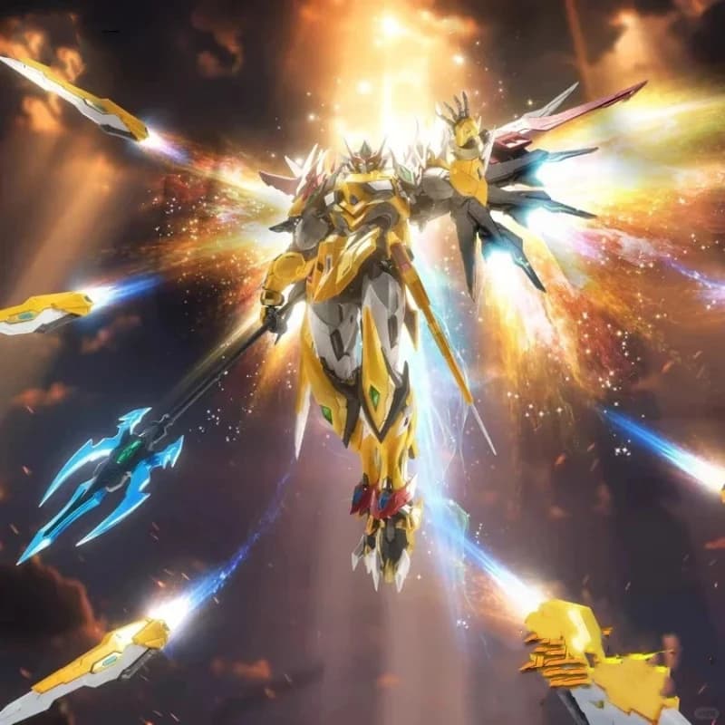 Motore Nucleare Bai Qi 1/72 Kit modello di assemblaggio Action Figures Scheletro in lega Mecha Giocattolo con ali luminose Ornamento da tavolo Regalo per ragazzo